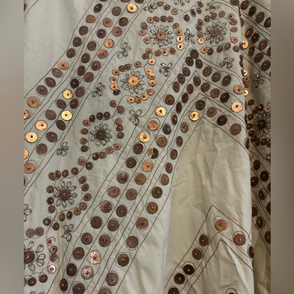Soft Surroundings Cotton Embellished Skirt Size Medium Y2K - Picture 7 of 10